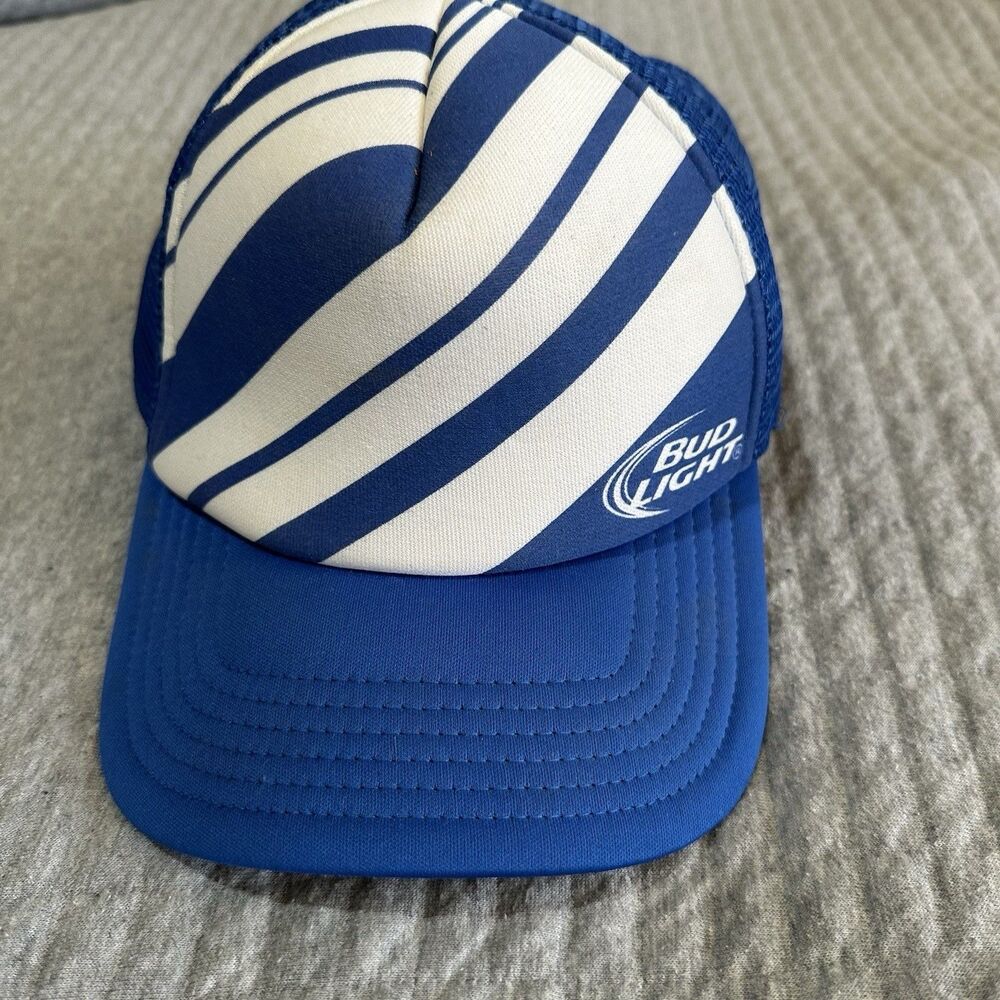 Bud Light Breweriana Blue and White Mesh Trucker Hat Festival Party One Size
